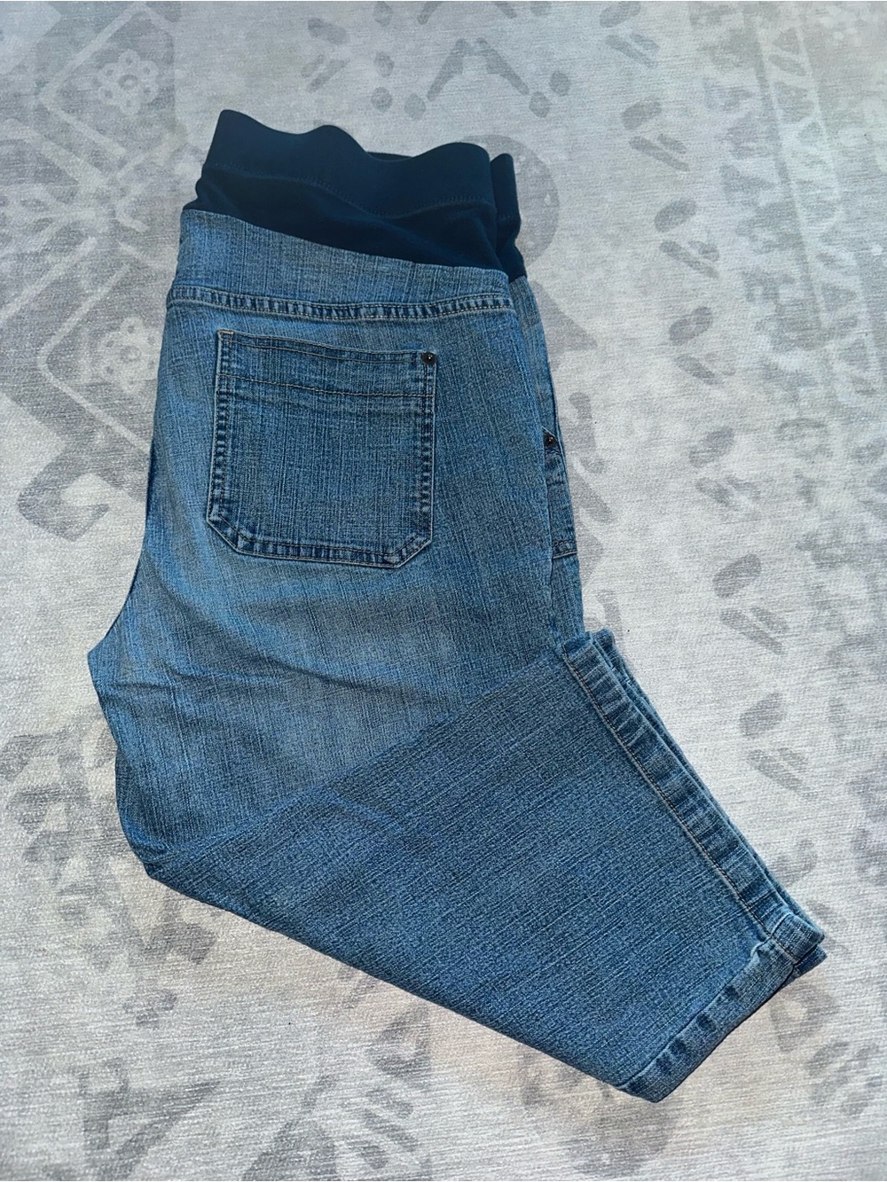 Motherhood Maternity Navy & Blue Stretch Denim Capris